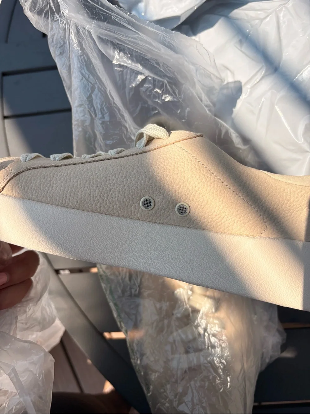 BOSS Men's Beige Leather Low-Top Sneakers